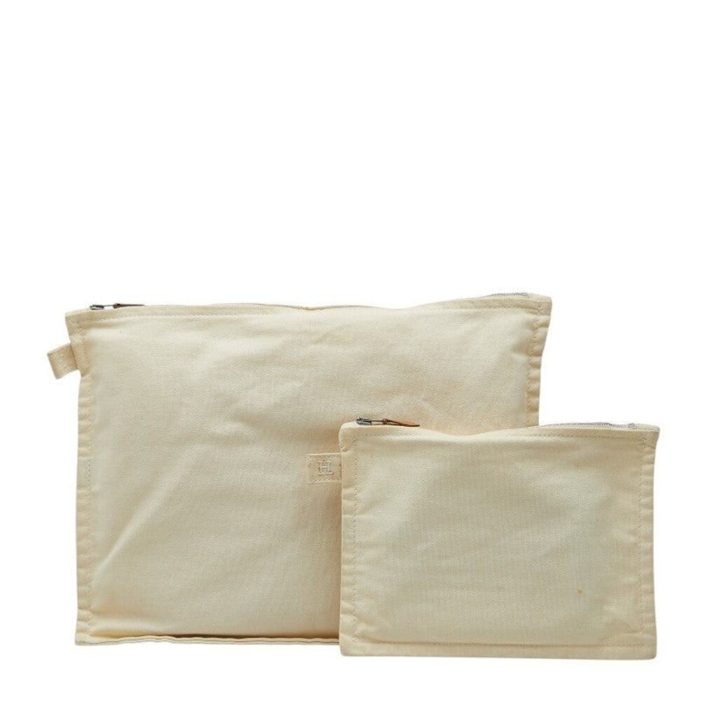 Hermes Cotton Borabora Pouch Set of 2 Ivory